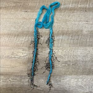 Chan Luu Beaded Blue Scarf OS
